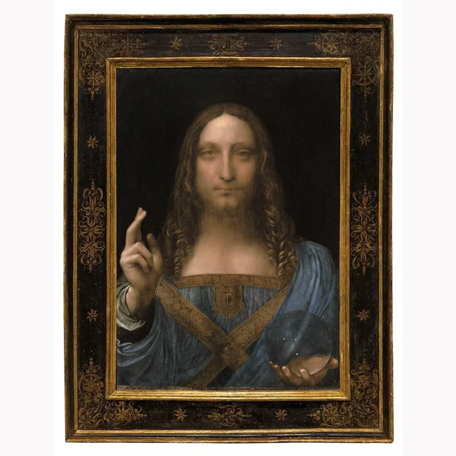 Классическая картина маслом Леонардо да Винчи Спаситель Картина на холсте стену