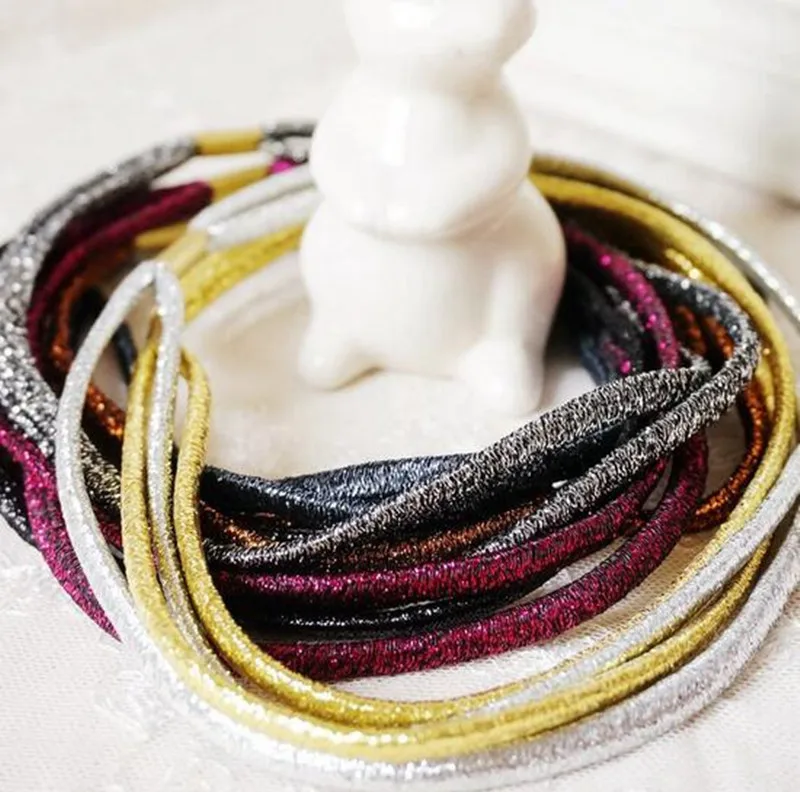 Лента с орнаментом для волос серебряное и золотое украшение на голову эластичная