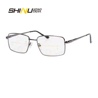 shinu progressive multifocal reading glasses full metal frame presbyopia eyeglasses can see near and far eyewear sh030