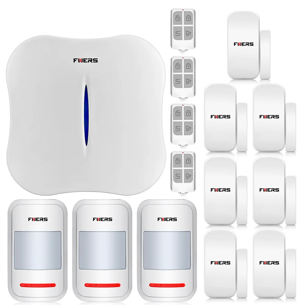 KIT1 KERUI W1 wifi PSTN домашняя охранная сигнализация умная сигнализация мобильный телефон приложение управление Голосовая подсказка сигнализация с камерой - Цвет: KIT1