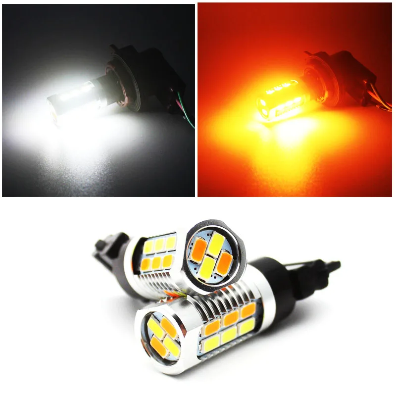 WTS 2 шт. Автомобильные стоп сигналы 1157 BAY15D P21W T20 22smd 5730 белый и желтый