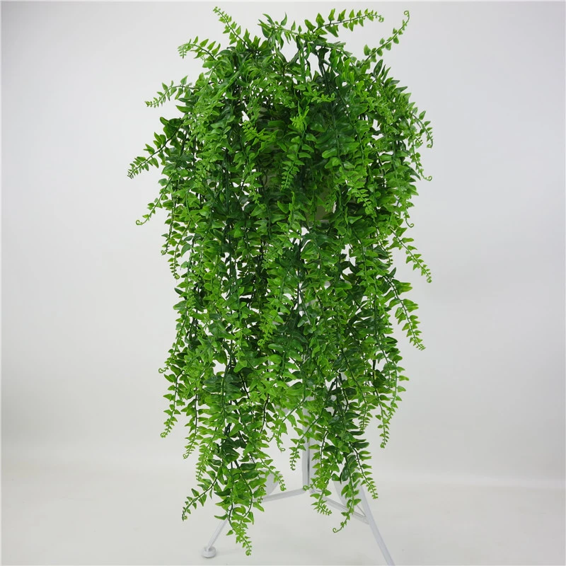 

5 forks Artificial Pearls Fleshy green Vine Ivy branches wall Hanging Plastic Rattan plant fall home wedding decoration flowers