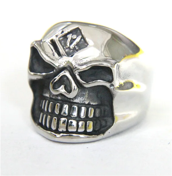 2017 крутое стильное байкерское кольцо для вечеринки 1% с черепом из нержавеющей