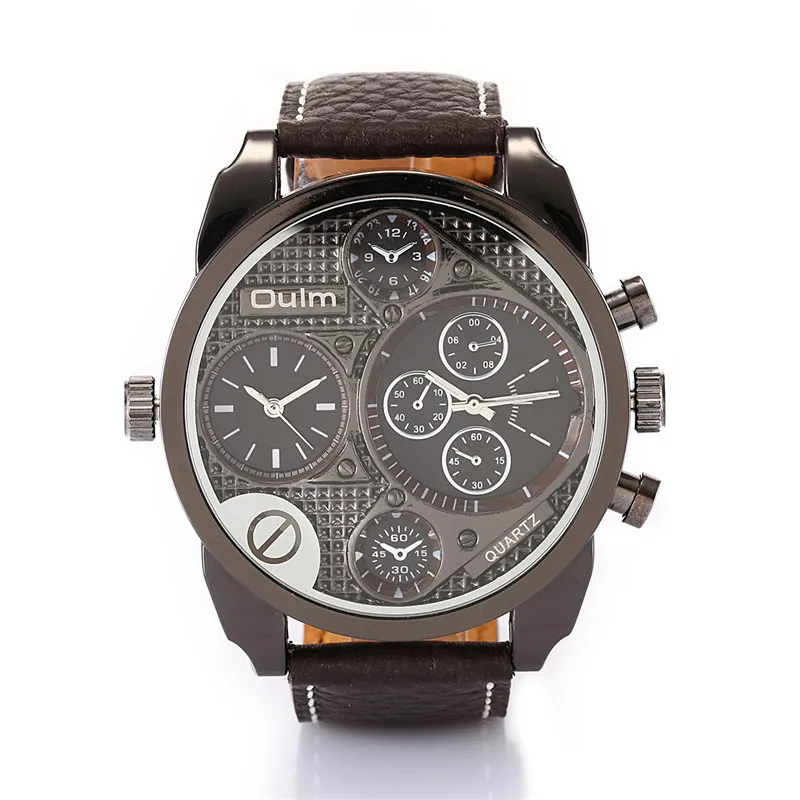 Модные дизайнерские Брендовые мужские часы OULM высококачественные двойные