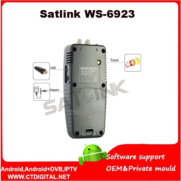 [Подлинный] Satlink 6923 DVB-S FTA C& KU Band цифровой спутниковый искатель метр WS6923 с 2,1 дюймовым ЖК-дисплеем Satlink WS-6923