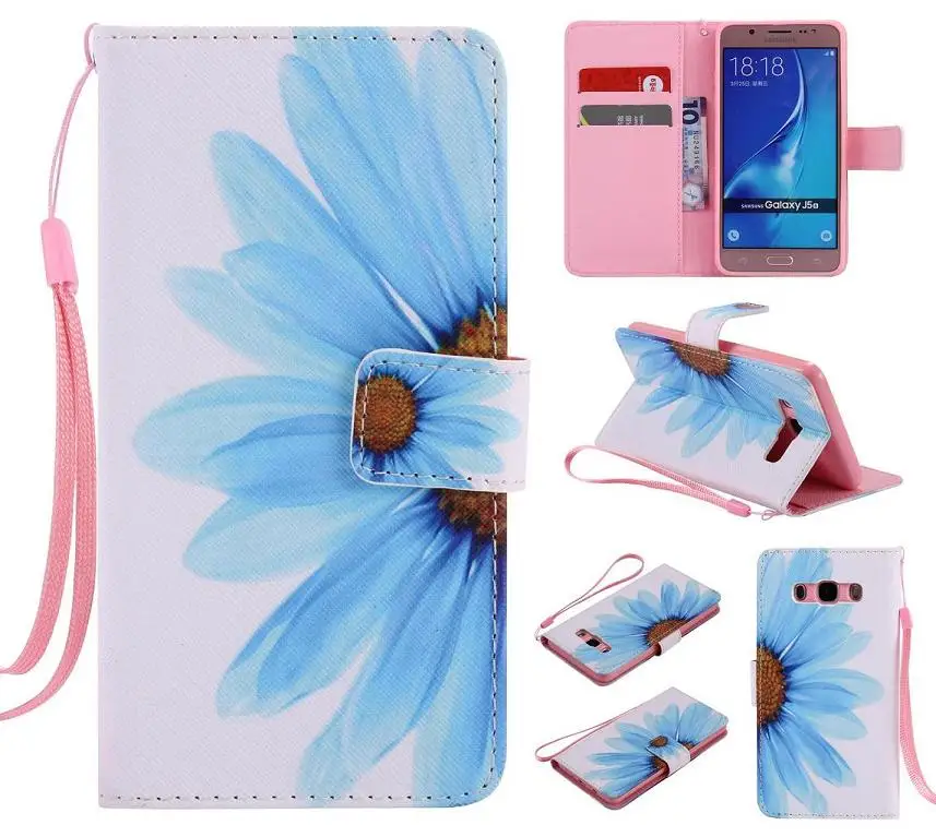 Skull Leopard Eiffel Tower elephant Leather Wallet Case Cover For Samsung galaxy J1 2016 J120 J3 J310 J5 J510 | Мобильные телефоны