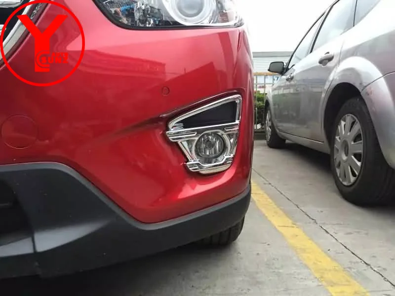 Хромированные передние противотуманные фары крышка для Mazda CX5 2013 противотуманных фар дефлектор автомобиля запчасти аксессуары для Mazda CX5 YCSUNZ