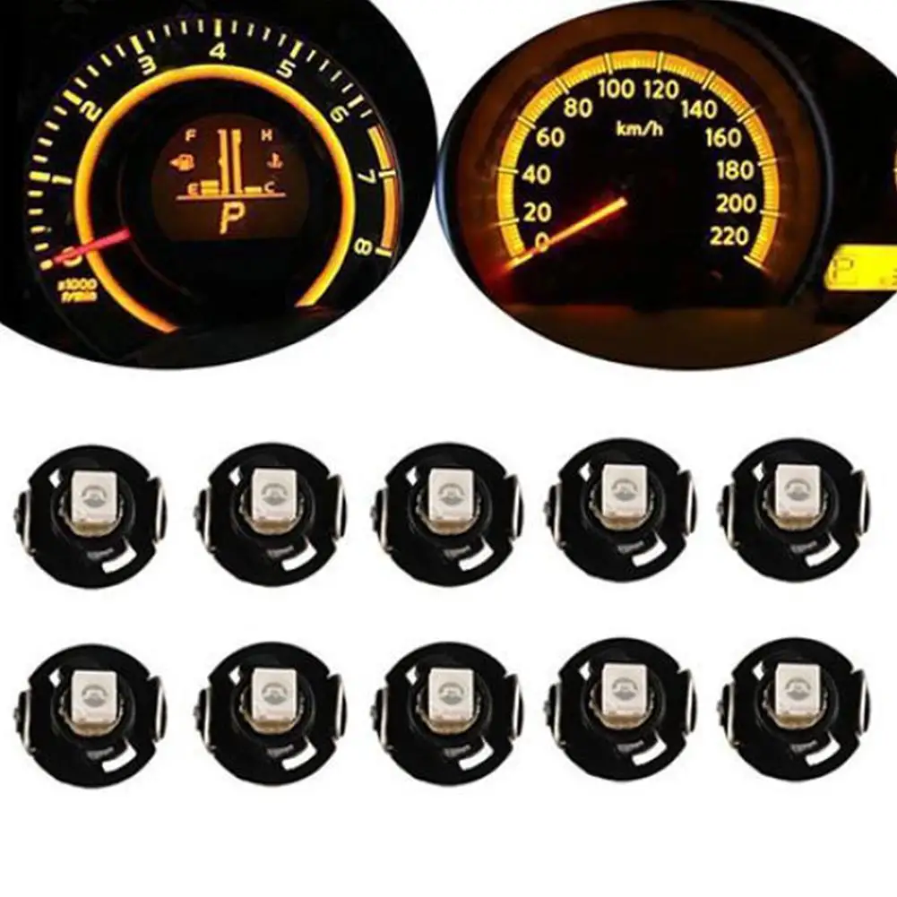 Adeeing 10 шт. T4.2 5050 SMD 12V светодиодный лампы автомобиль приборной панели счетчика