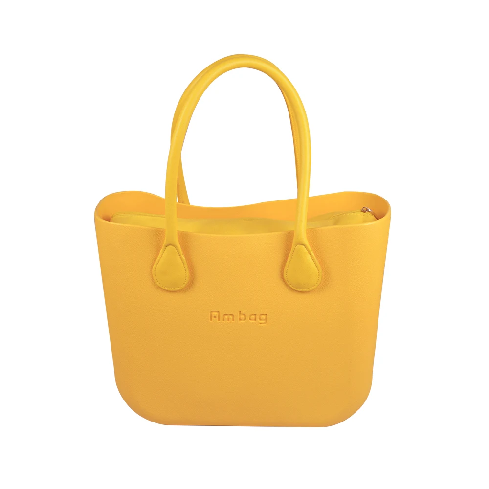 Yellow AMbag Obag, стильная Водонепроницаемая классическая женская сумка Ambag, сделай сам, EVA, с подкладкой, цветные ручки из искусственной кожи - Цвет: Yellow