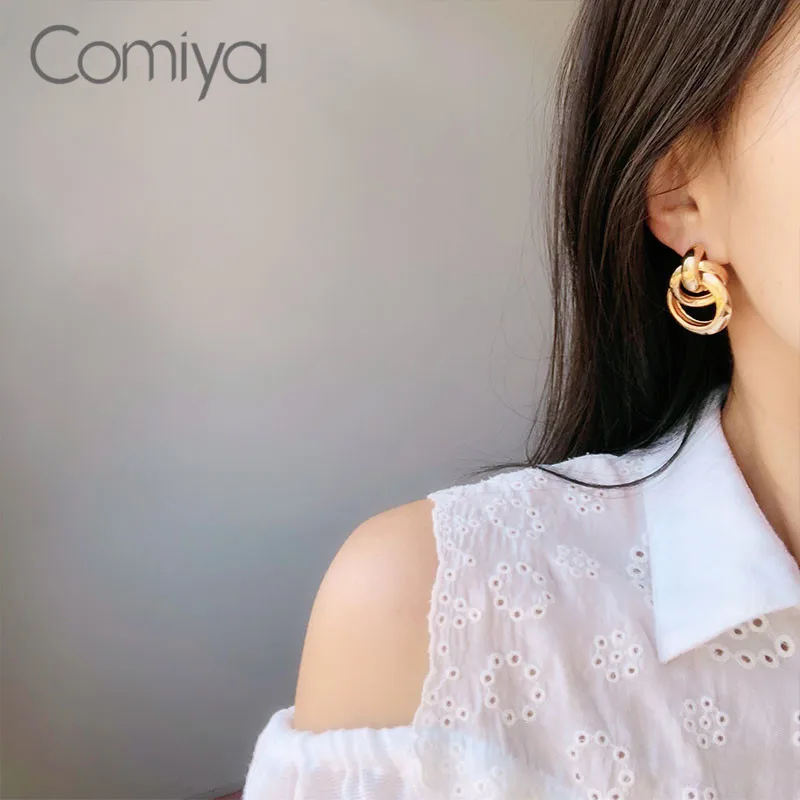 Comiya серьги в виде капель для Для женщин Золотой Цвет цепь из цинкового сплава Charms модное кулон для женщин Bijoux(украшения своими руками) корейская бижутерия; серьги-подвески