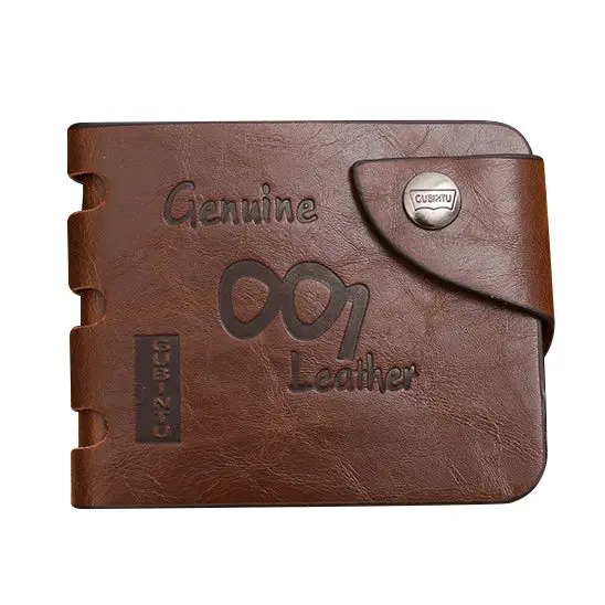 FGGS-GUBINTU 1 coffee leather man retro creative wallet short paragraph Oblique buckle with hole hunter 12*10*1.8cm |