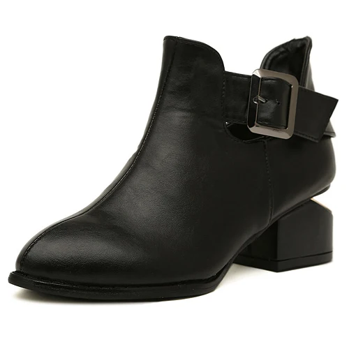 European and American Women vintage Pointed toe Hoof Heel Ankle Boots | Обувь