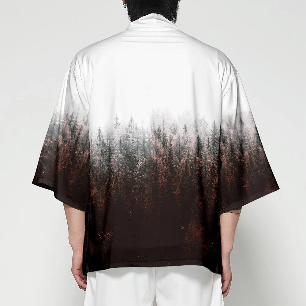 Kimono Cardigan Men Japanese Obi Male Yukata Men's Haori Short Outwear Japanese Samurai Clothing Traditional Japanese Clothing