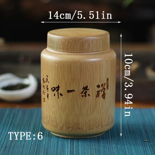 14X10CM B012 Герметичные банки, банки для чая, контейнер для хранения, бамбуковые кухонные канистры с крышкой, кухонные бутылки, коробка для конфет, круп, воздухонепроницаемая колонка - Цвет: 14X10CM B012