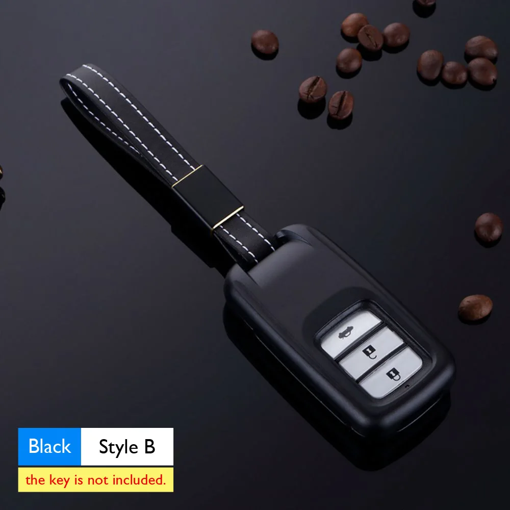 Black- Key B Алюминиевый сплав автомобильный ключ чехол для Honda XRV Vezel Civic City Greiz Elysion Crosstaur Spirior Odyssey сумка для ключей пульт дистанционного Fob крышка - Название цвета: Black- Key B