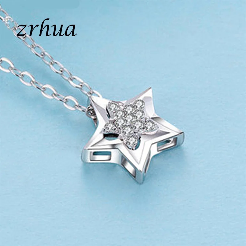 Женское колье с подвеской в виде звезды из серебра 925 пробы | Украшения и