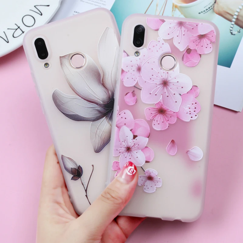 Чехол для Huawei P Smart Case P8 P9 P10 Lite P20 P30 Pro Mate 10 20 Honor 9 TPU силиконовые цветочные чехлы