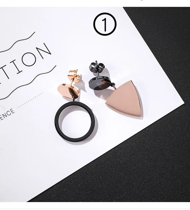 16/5000 Japan and the United States Europe simple fashion long style of titanium steel earrings. | Украшения и аксессуары