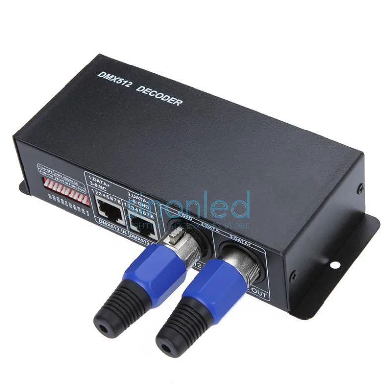 Светодиодный 4CH DMX контроллер DC12V-24V 4x4A DMX декодер/контроллер для RGB 5050 3528 Светодиодный светильник