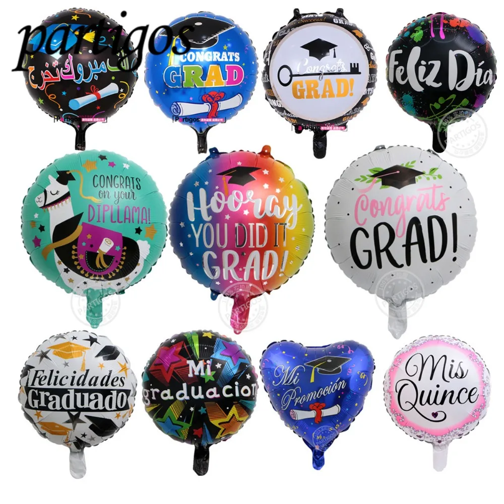 1 шт. 18 дюймовый воздушный шар для выпускного вечера круглый животный из фольги