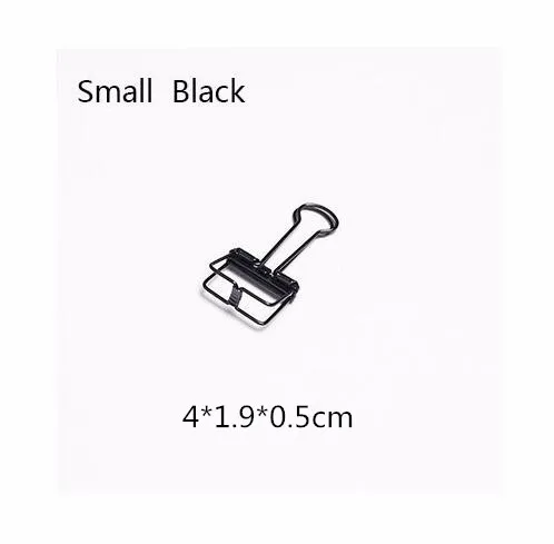 12pcs small Black 12 шт./компл. 8 цветов милые Kawaii металлическая для бумаги зажимы скобы Офисные школьные принадлежности зажимы фото сообщения билета файл хранения - Цвет: 12pcs small Black
