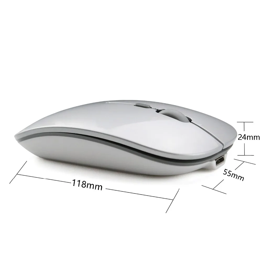 Беспроводная перезаряжаемая Бесшумная мышь AZZOR N5 аккумуляторная тонкая
