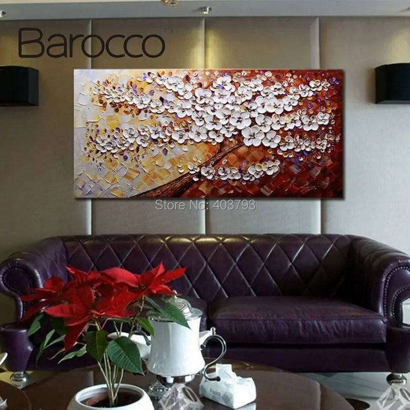 

Hot Selling Modern Abstract Oil Painting Canvas Art Abstract Landscape Bloom tree Home Decoration Oil Painting On Canvas