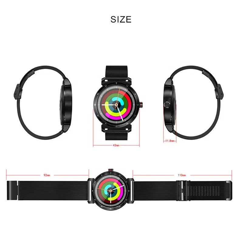 Смарт-часы K88H PLUS с Bluetooth металлические умные часы монитор сердечного ритма для