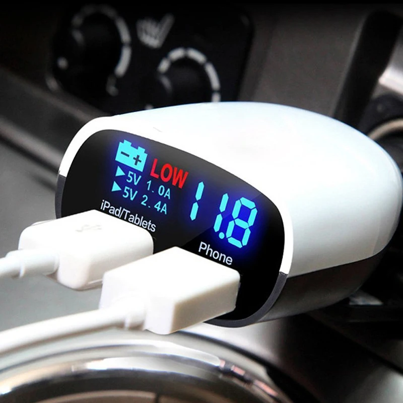 NEW Dual USB Car Charger 3.4A 2-port usb Phone charger Power Adapter for Smart Led display voltage accessory | Электроника