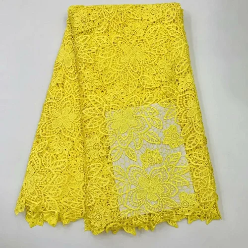 Yellow ColorHigh quality African guipure lace fabric for sewing african cord fabric.Water soluble Nigerian wedding | Дом и сад