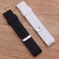 watch accessories rubber silicone watch elbow 24mm waterproof and sweat proof belt black white rubber belt mens watch belt