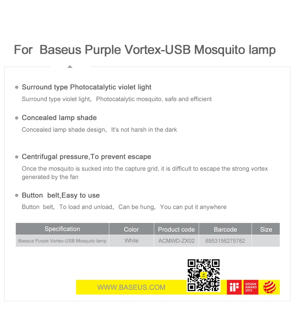 Baseus USB светильник, лампа от комаров, ловушка светодиодный, электрическая ловушка, лампа для улицы, УФ-светильник, лампа для уничтожения, против комаров, для дома, насекомых
