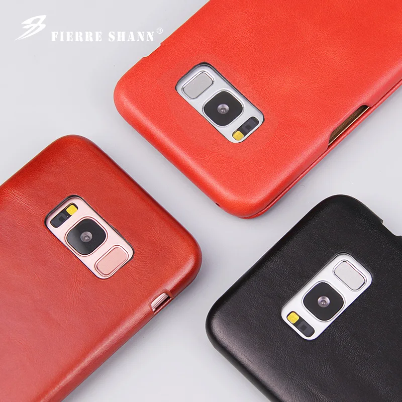 Fierre shann винтажный флип-чехол для Samsung Galaxy s8, чехол s8 plus, кожаный чехол из воловьей кожи, флип-чехол для телефона, крышка Capin