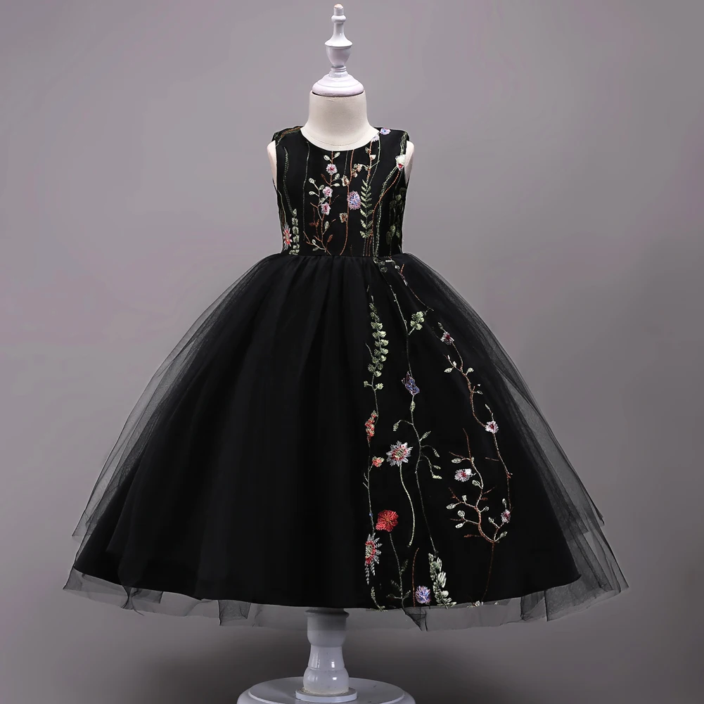 Вечерние дизайнерские Бальные платья для детей до щиколотки с цветочной