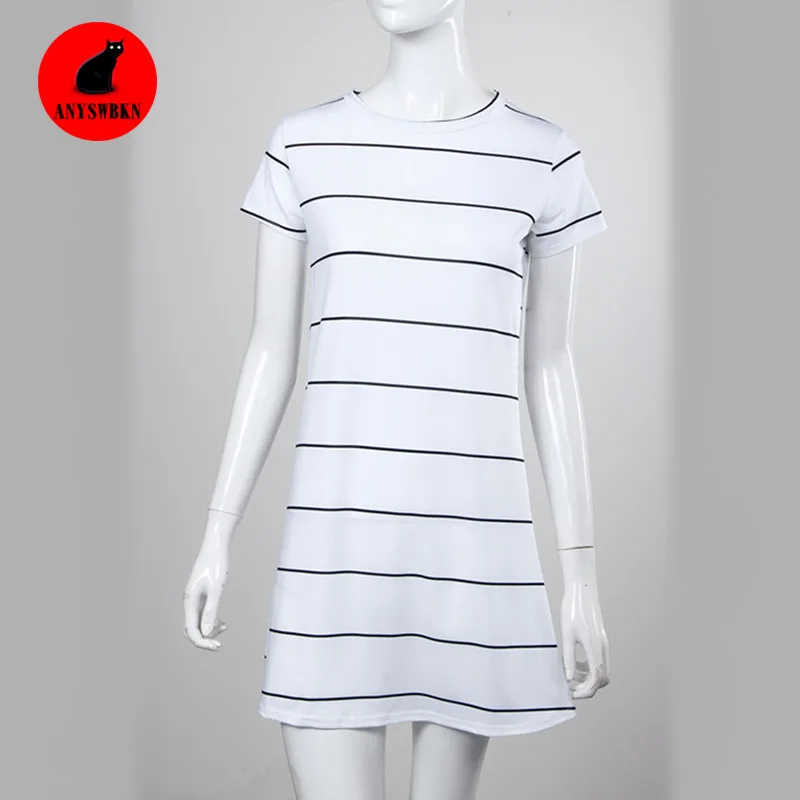 2019 Европейская станция летние новые продукты пляжное платье черно белое широкое