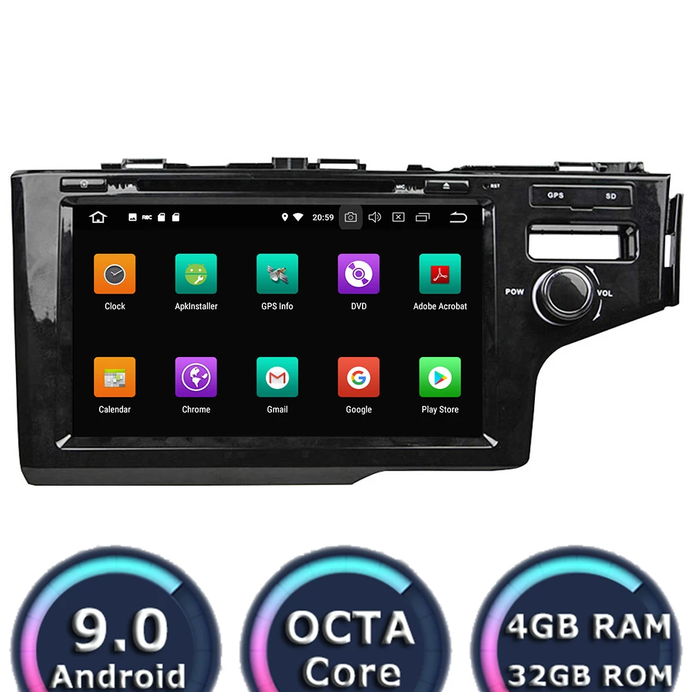 Roadlover Android 9 0 автомобильный DVD-плеер для Honda Fit 2014 RHD Стерео GPS навигация видео на