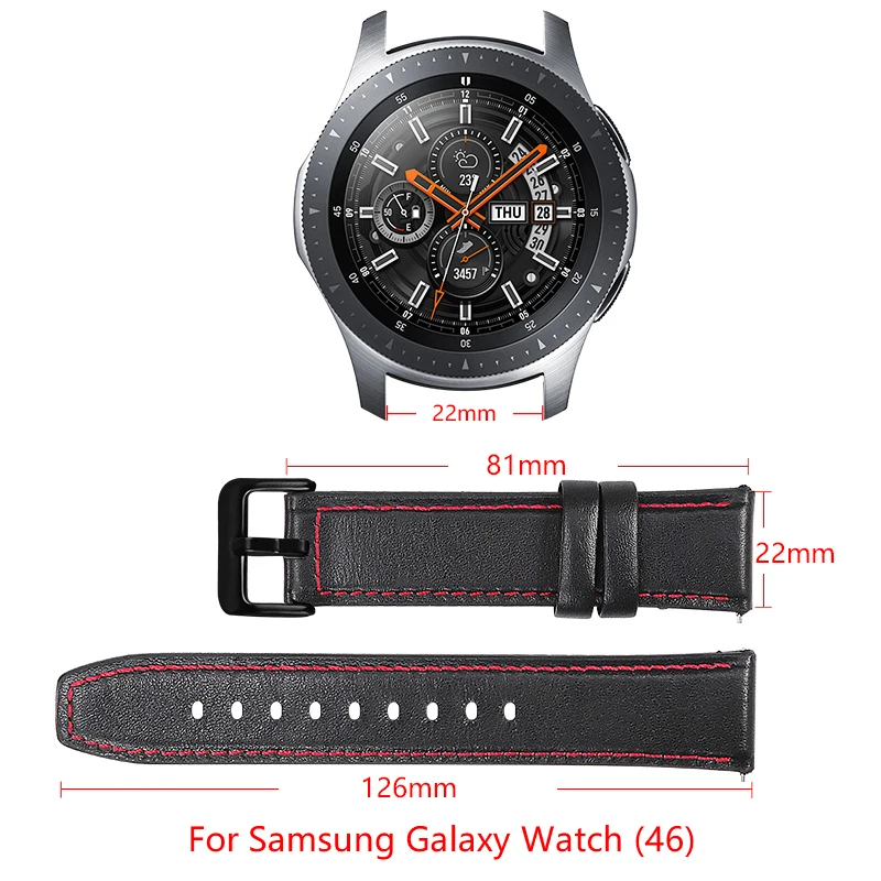 20/22 мм кожаный браслет для Samsung Galaxy часы 46мм 42мм / Samsung Gear S3 Frontier / Классический Умные часы Gear S2 S4 Бизнес / спорт Сменный ремешок смотреть аксессуары
