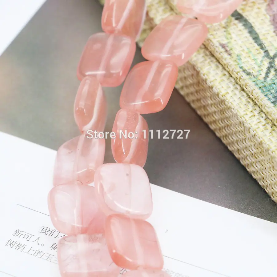 Оптовая женская/девушки 14 мм Арбуз Турмалин Площади Бисер Украшения Ремесла Loose