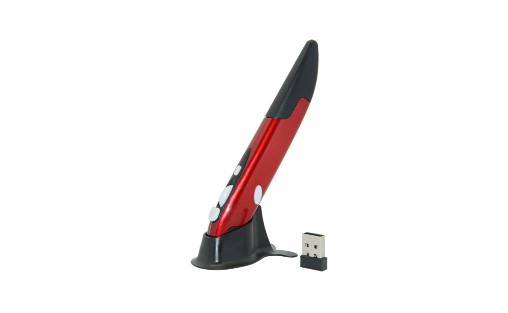 Красный 2,4 ГГц оптическая USB беспроводная ручка мышь Карманный планшет ПК ноутбук 1600 dpi 4 Клавиши Мыши для ПК Смарт-набор верхней коробки продвижение компьютера - Цвет: Красный