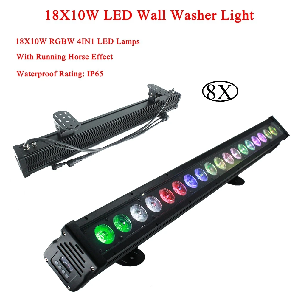 8 шт./лот LED 18x10 Вт RGBW 4в1 современный Par свет водонепроницаемый настенный