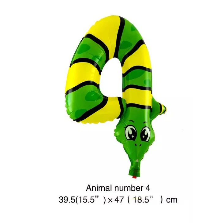 1 шт. Мини цифровой животных воздушные шары из фольги для дня рождения ребенка
