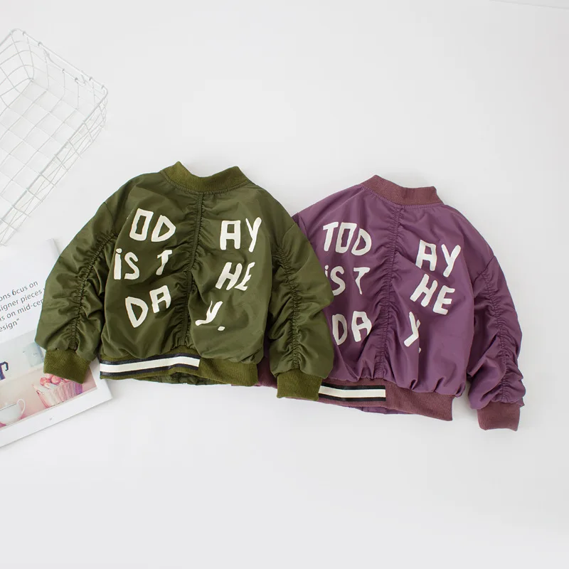 Осенние пальто для девочек в Корейском стиле модные куртки с воротником-стойкой