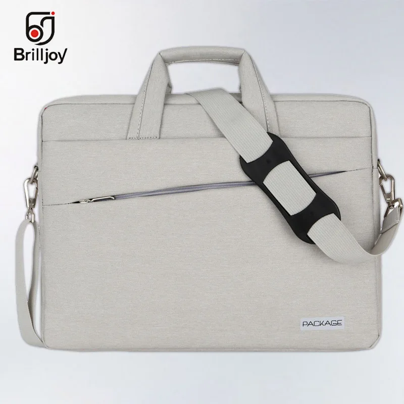 Beige 13 inch Brilljoy водонепроницаемый портфель сумка для ноутбука 13 14 15 17 дюймов Компьютерная деловая дорожная Мужская и женская сумка-мессенджер для ноутбука - Цвет: Beige 13 inch