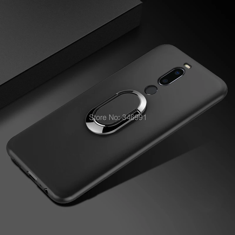 Чехол для Meizu M8, 4 ГБ, 64 ГБ, роскошный чехол, 5,7 дюйма, мягкий черный пластик, металлическое кольцо на палец, чехол для Meizu M8, чехол для телефона s