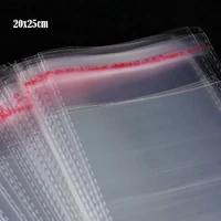 100 pcs 20x25cm4cm transparent self adhesive seal poly plastic bags crystal clear cellophane cello gift bag
