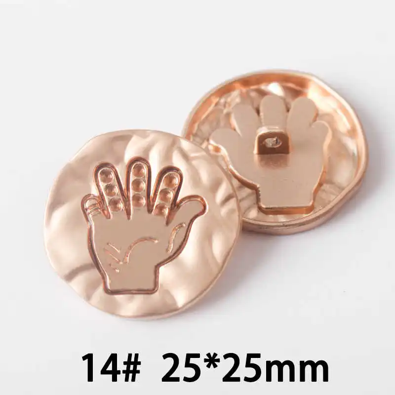 No14 25x25mm 10 шт., 17-25 мм британский стиль, всемирно известный классический бренд металлические пуговицы с бриллиантом, аксессуары для одежды DIY материалы q2 - Цвет: No14 25x25mm