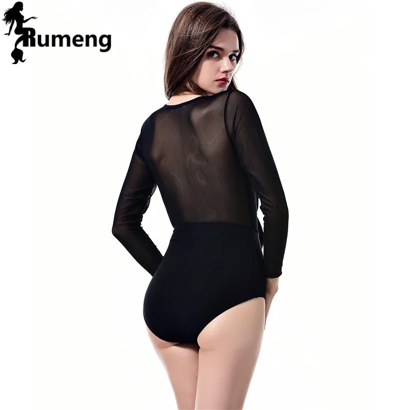 RUMENG2018 цельный купальник Летний сексуальный женский сетчатый бикини с длинным рукавом набор Пуш-Ап купальник черный белый купальник