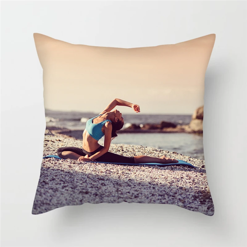 Спортивная подушка для йоги Fuwatacchi тонкий чехол подушки красоты Oceanside Sunrise