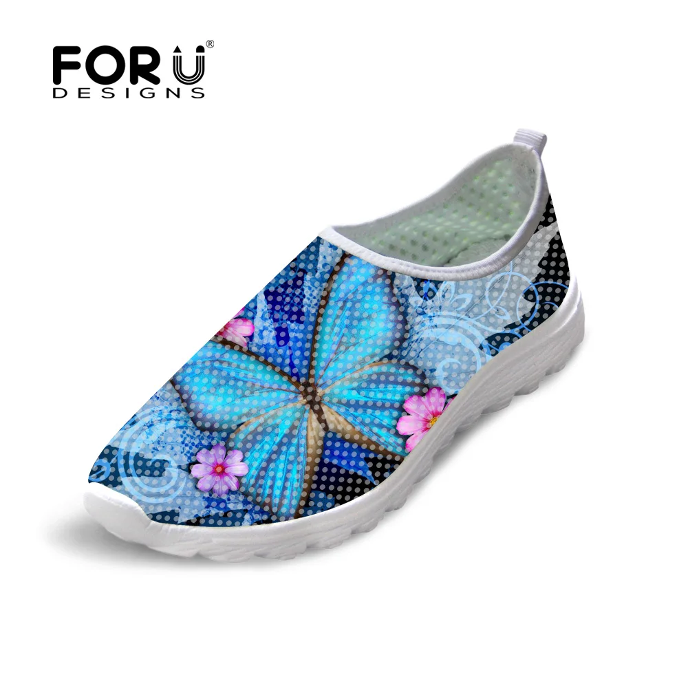 FORUDESIGNS/Летняя женская повседневная обувь 3D животных бабочки на плоской подошве с