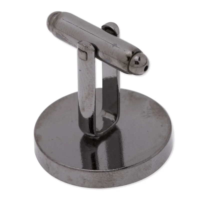 Новое поступление черная латунная запонка с основанием трендовые Запонки 18 мм